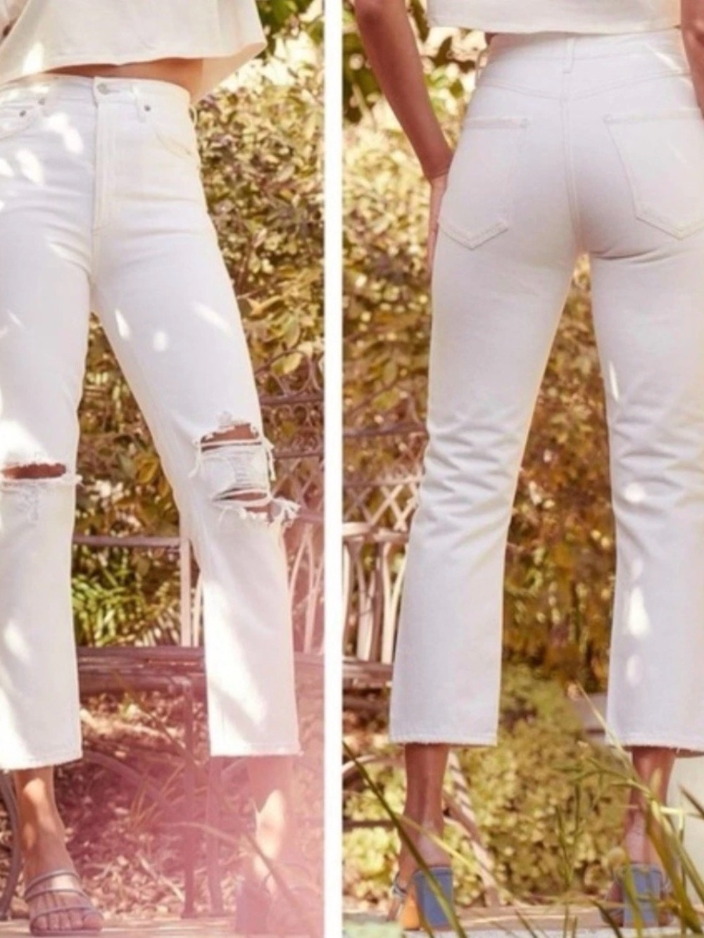 NWT AGOLDE Riley High-rise Distressed Strigh Crop/ size 30